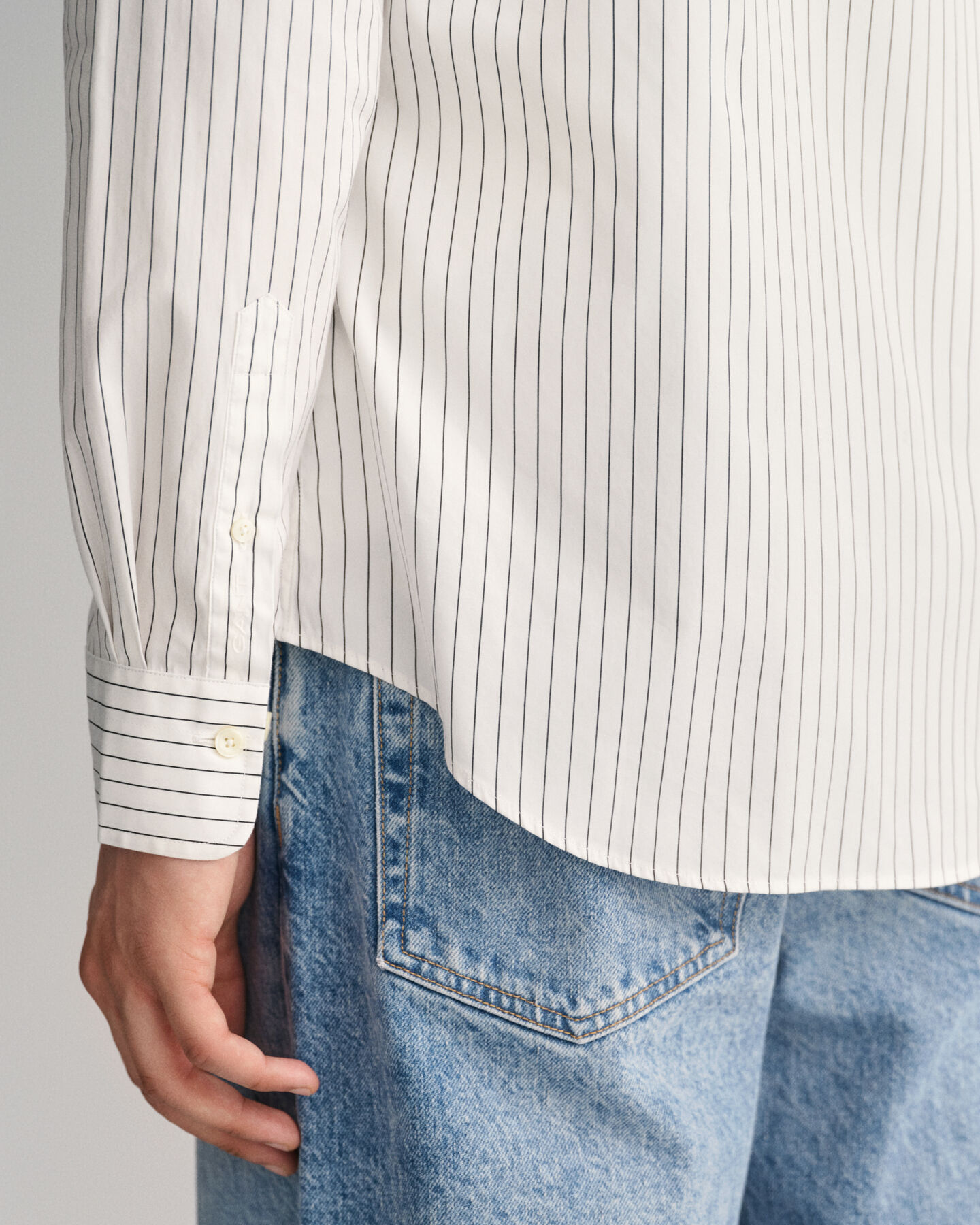 Slim Fit net hemd met krijtstreep