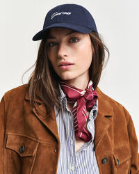 Monogram zijden sjaal met contrasterende randen