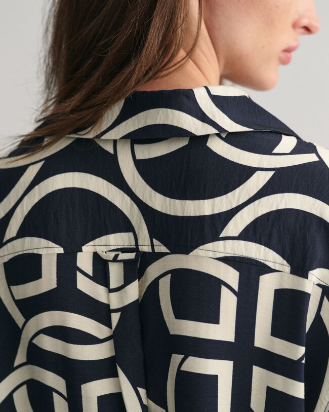 Monogram Print kaftan met korte mouwen