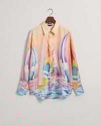 Oversized Sailing Print zijden hemd