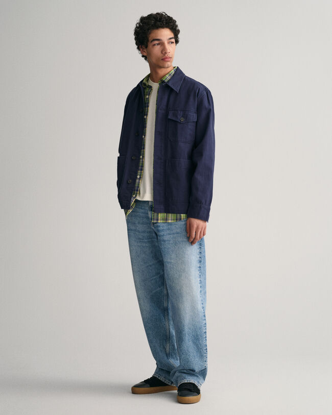 Chemise regular fit en popeline &agrave; carreaux moyens