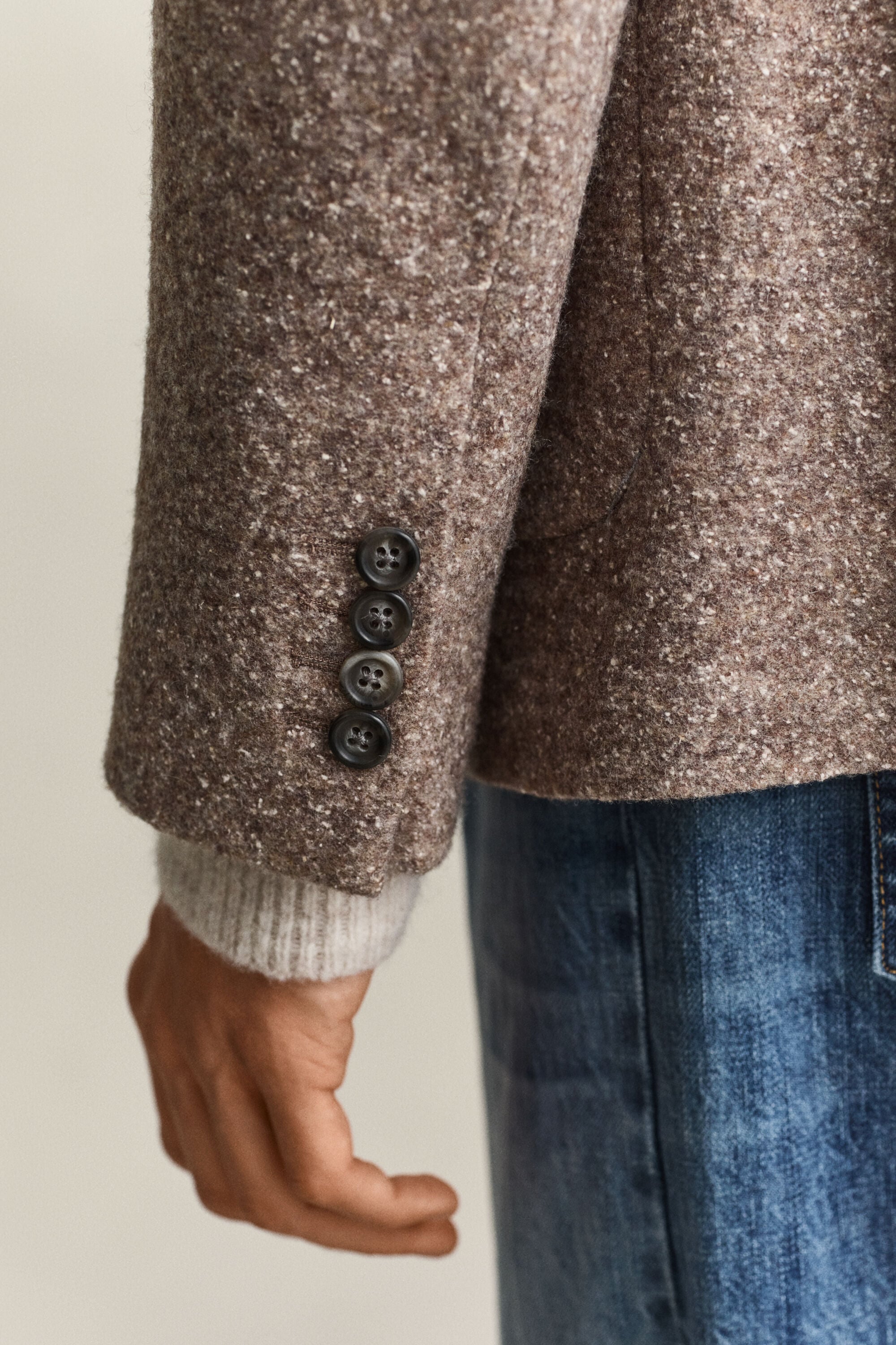 Veste blazer en jersey de laine et soie