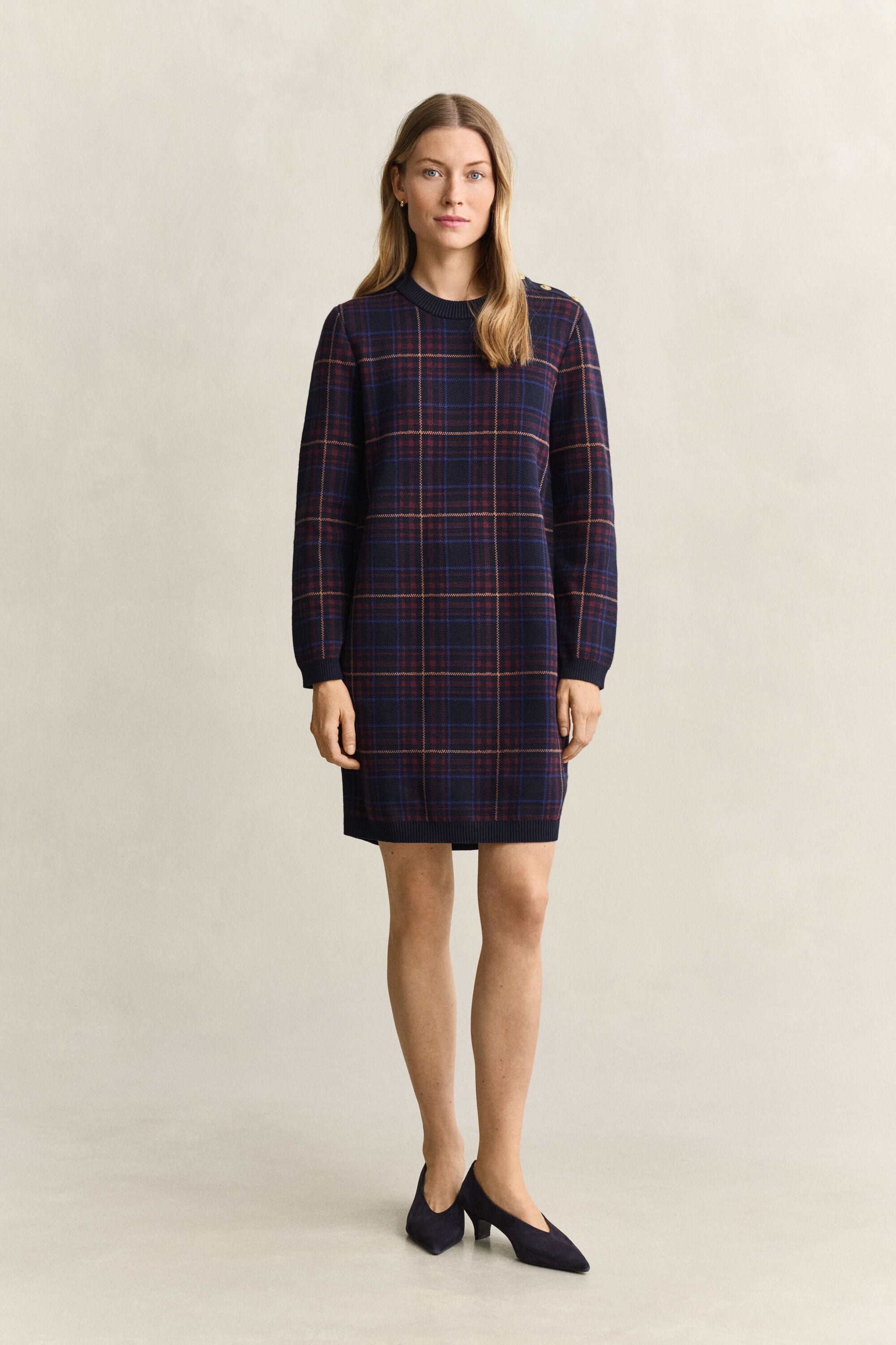 Robe en maille à carreaux