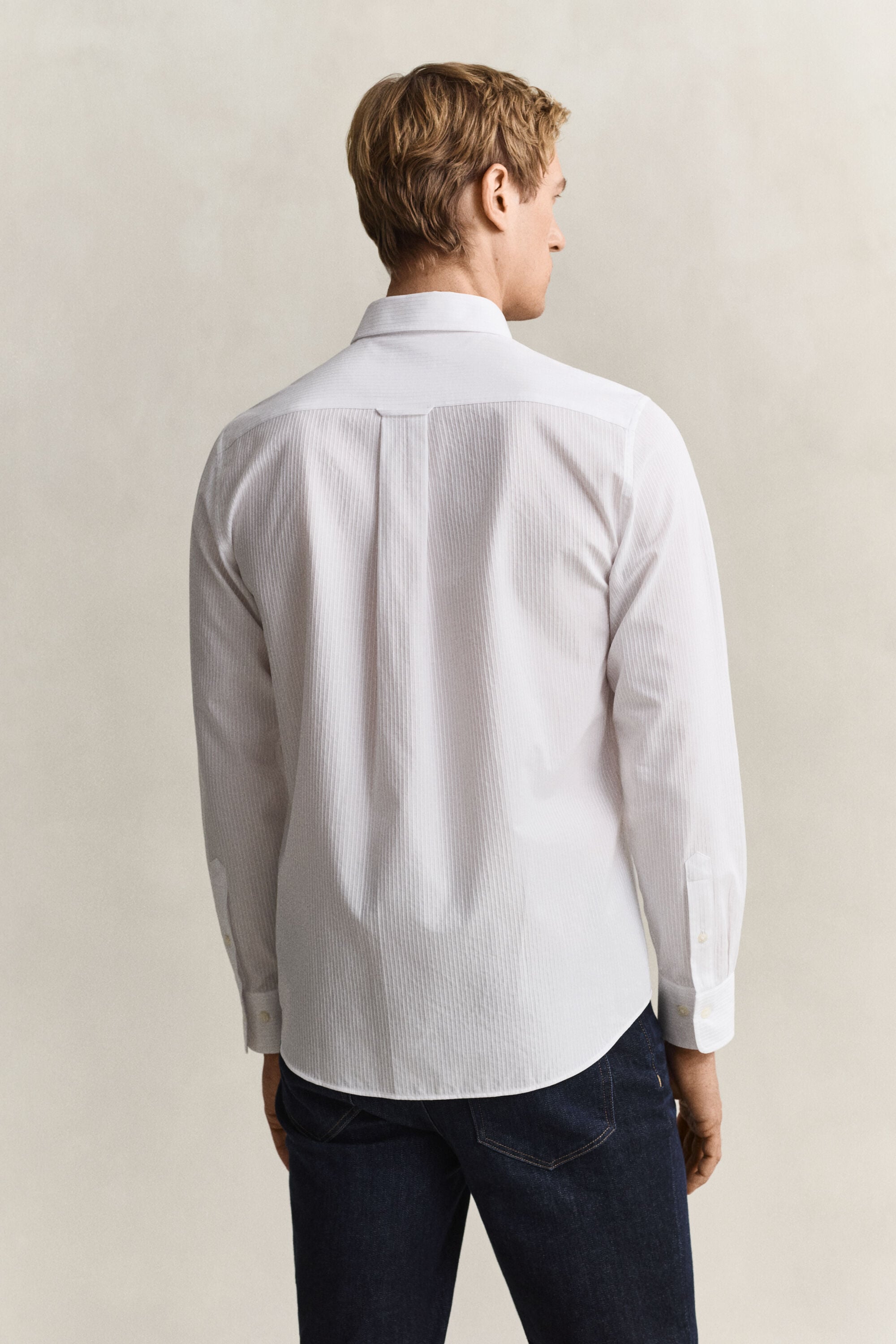Chemise coupe regular à rayures dobby