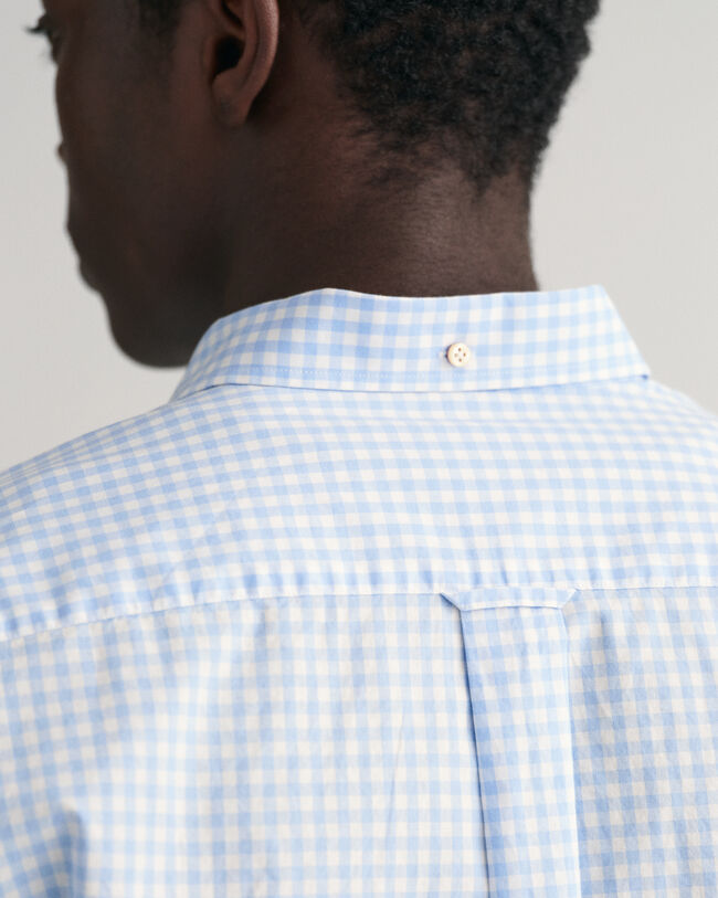 Regular Fit poplin hemd met Gingham-ruitje