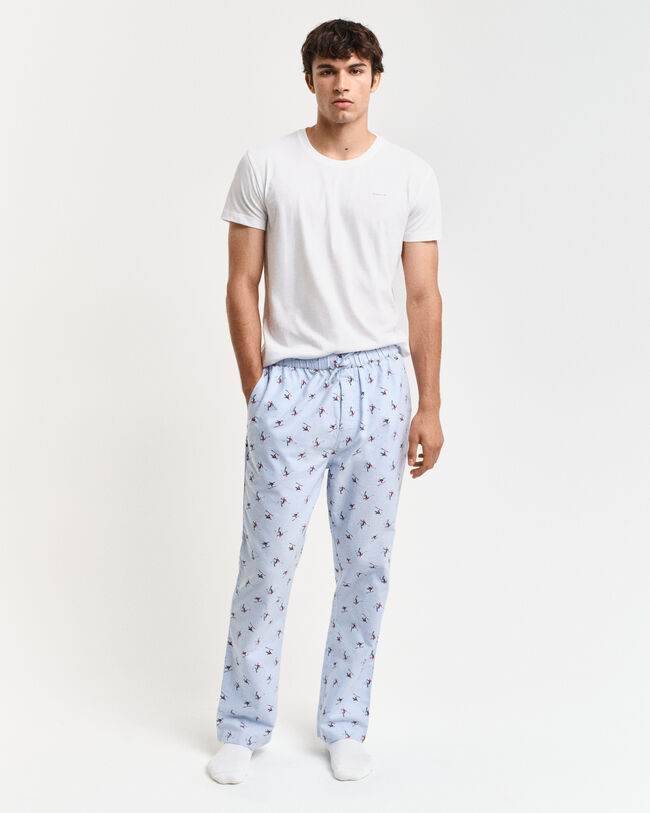 Pantalon de pyjama en coton Oxford imprimé ski