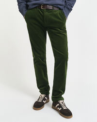 Pantalon chino slim fit en velours côtelé
