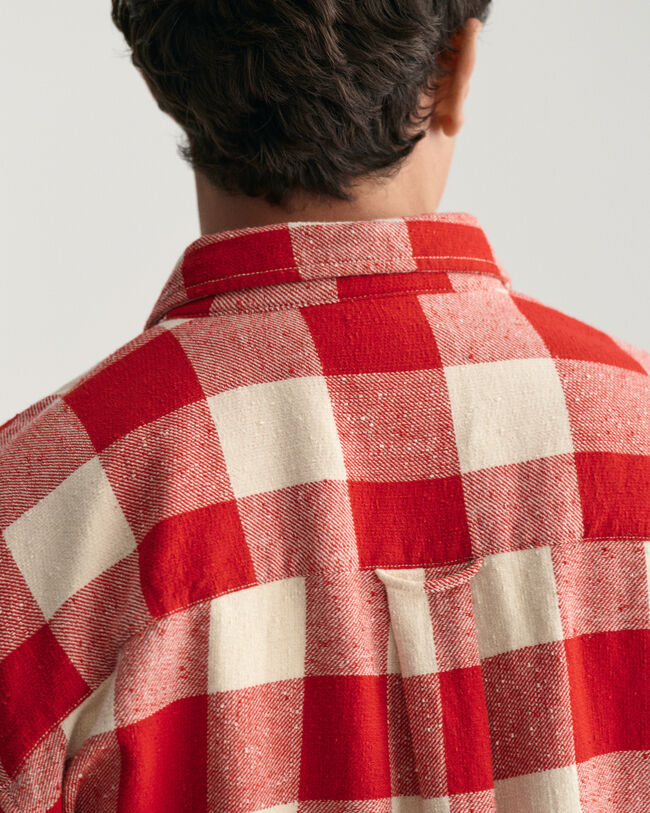 Oversized Buffalo Checked hemd met textuur