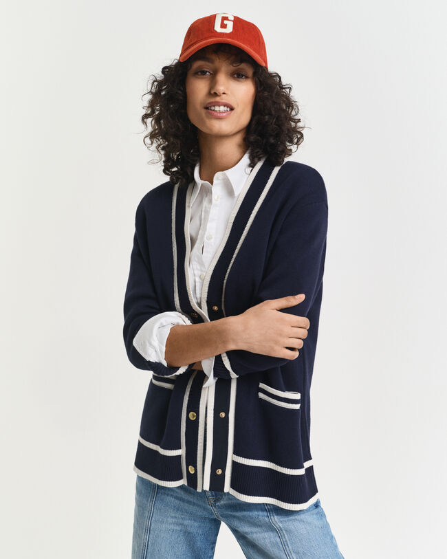 Cardigan en maille contrastante