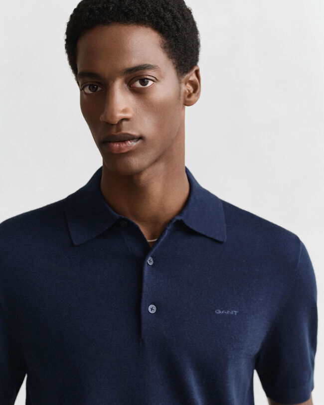 Polotrui met korte mouwen van extra fijne merinoswol