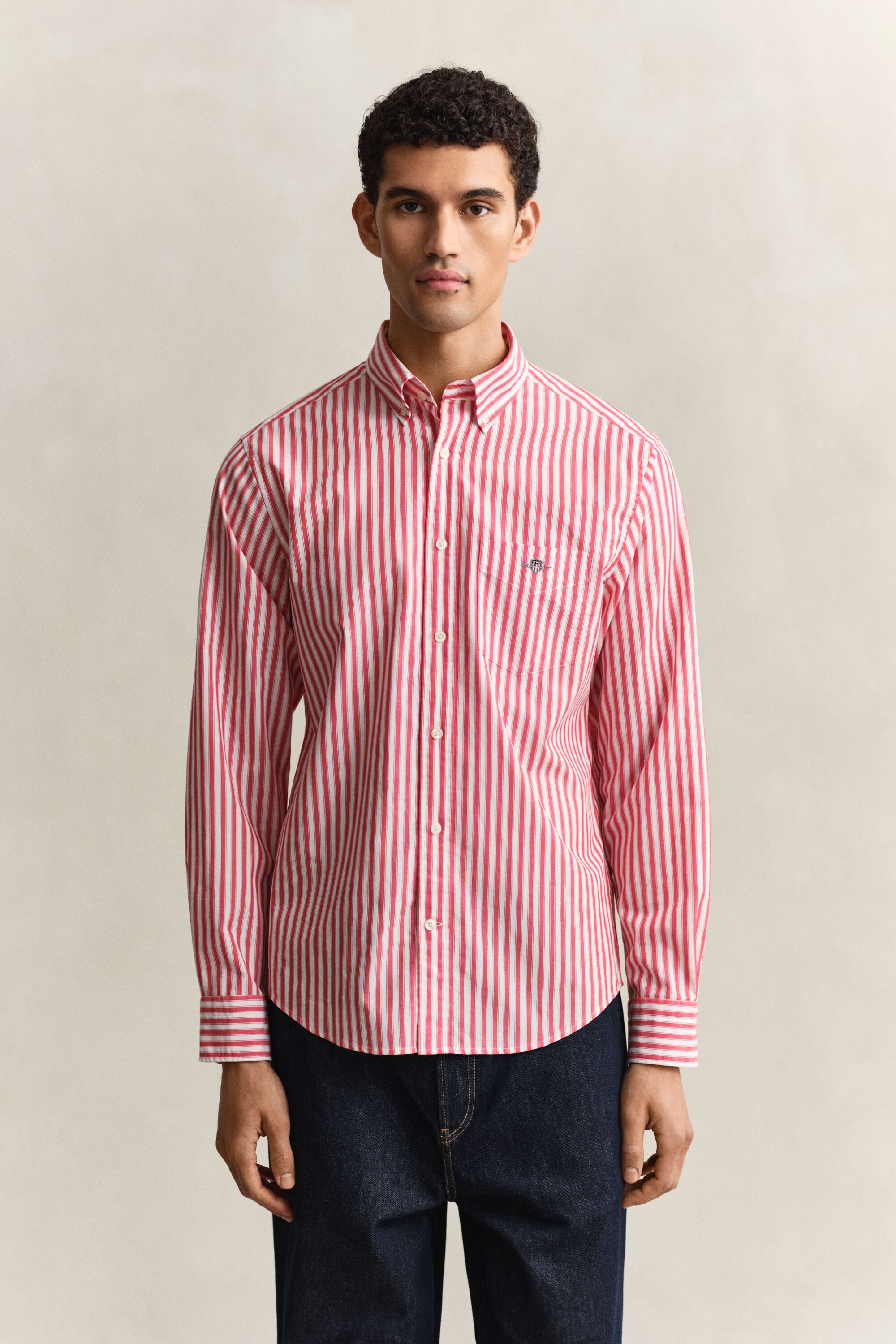 Chemise en popeline à rayures classique