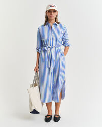 Robe-chemise en popeline à rayures
