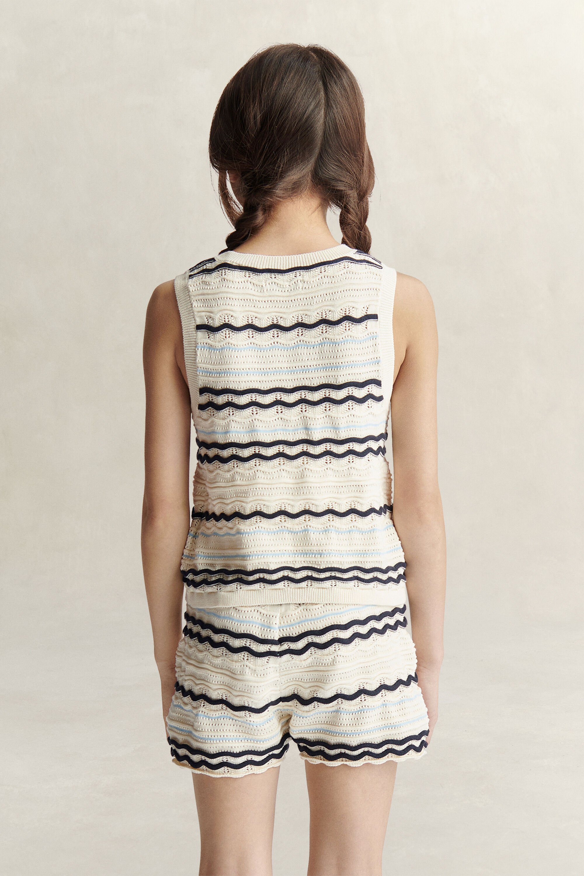 Pull sans manches en maille Ado Fille