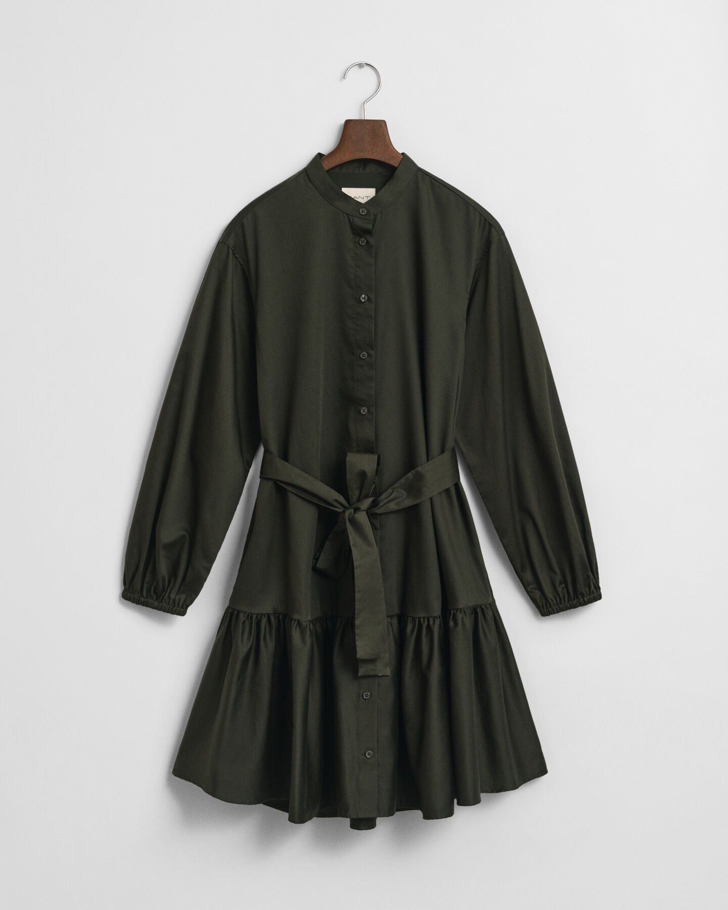 Jurk met lange mouwen van katoensatijn