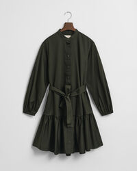 Jurk met lange mouwen van katoensatijn