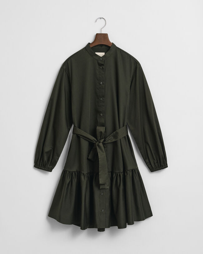 Jurk met lange mouwen van katoensatijn