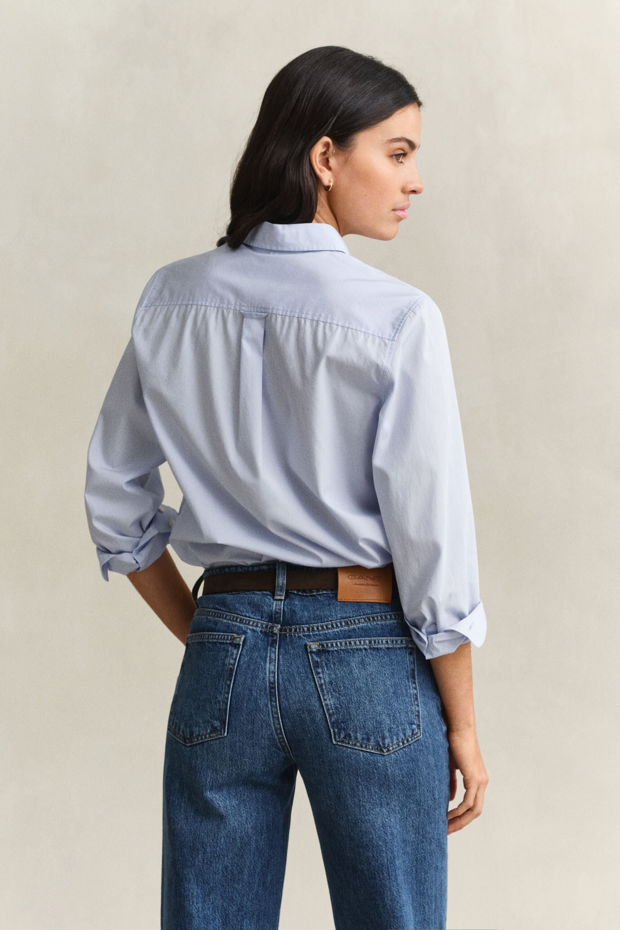 Chemise coupe regular en popeline classique