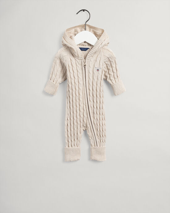 Combinaison zippée en coton à torsades Baby