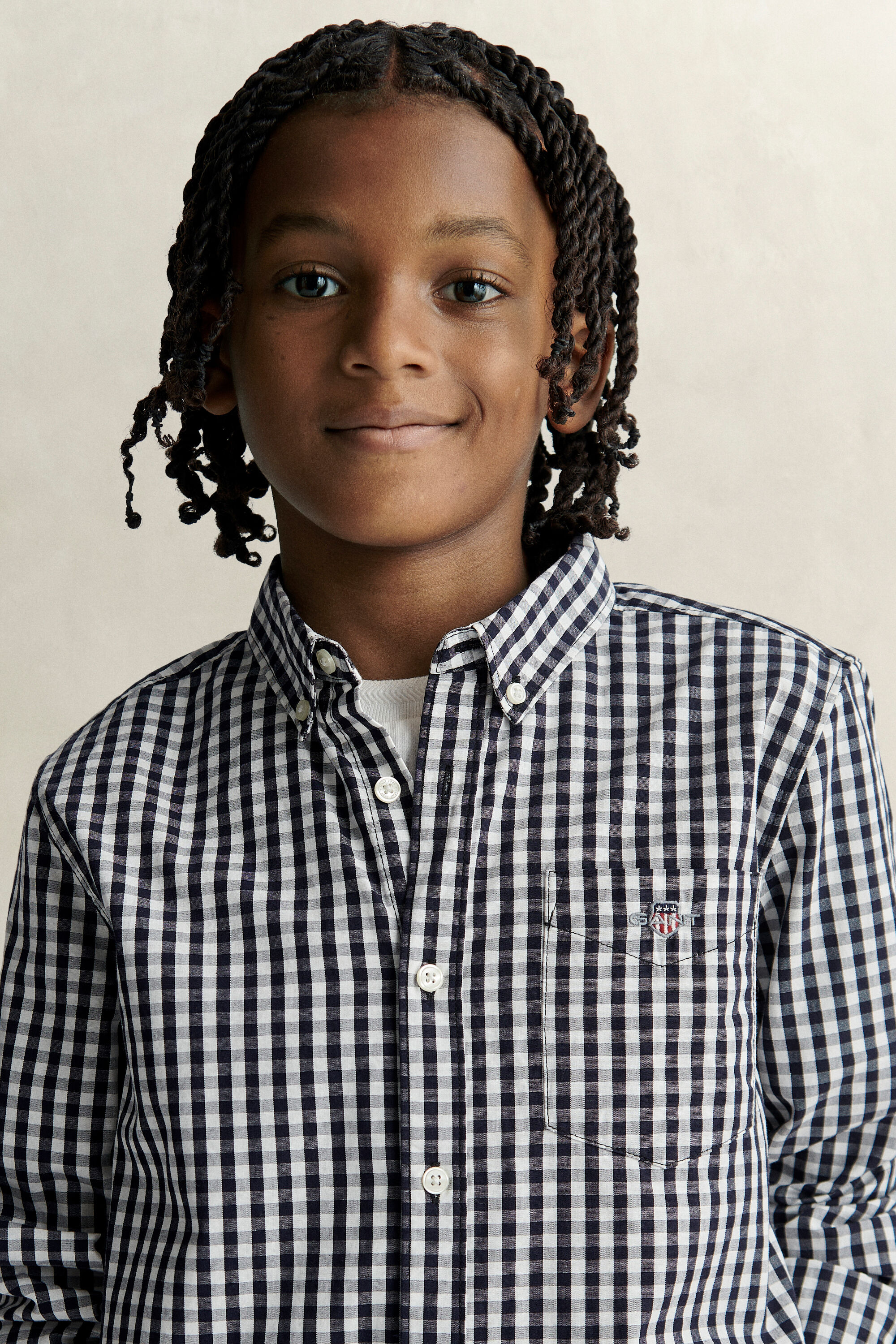 Chemise en popeline à carreaux vichy Ado Garçon