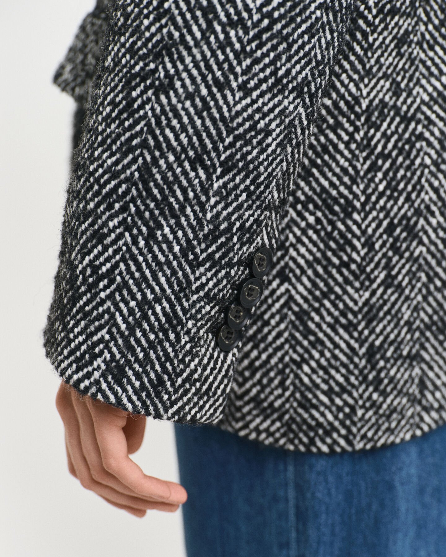 Relaxed Fit blazer met visgraatmotief