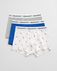 Set van drie boxershorts met botenprint