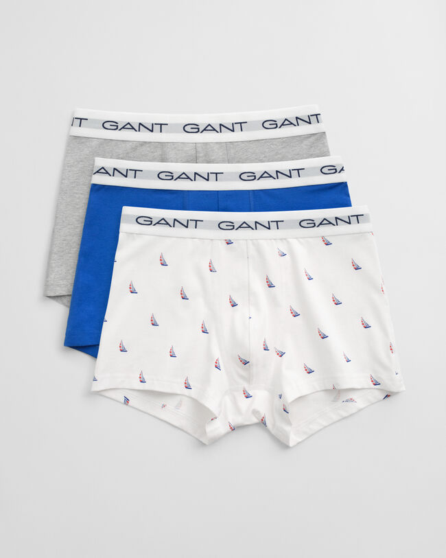 Set van drie boxershorts met botenprint
