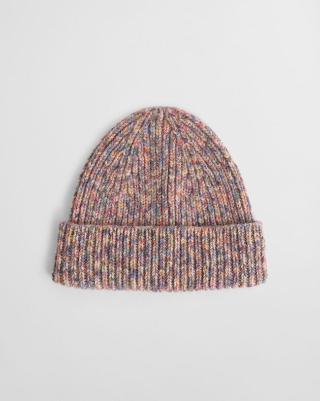 Geribde veelkleurige beanie