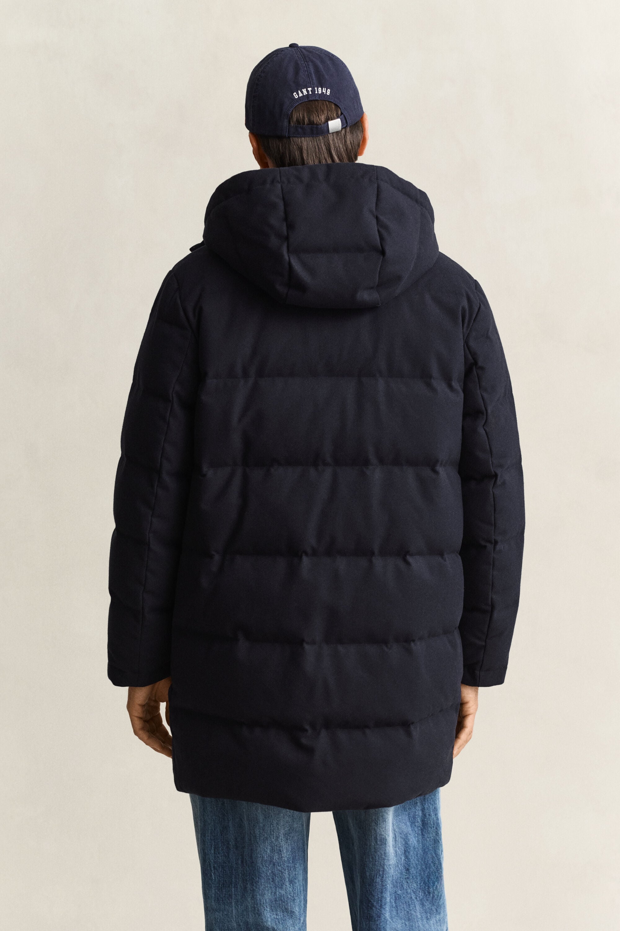 Veste matelassée mi-longue en flanelle