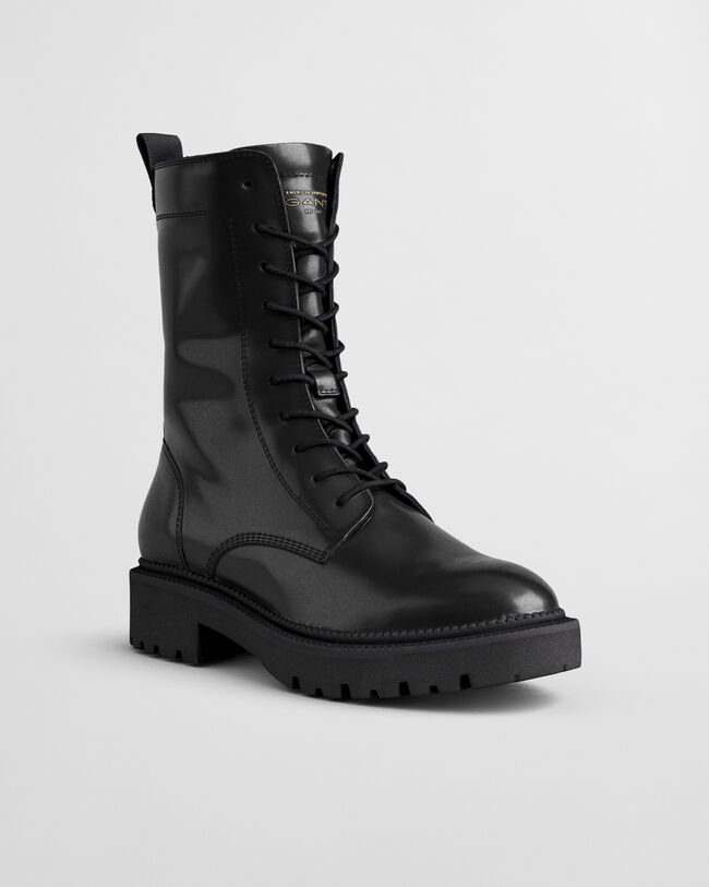 Keliin leren veterlaarzen