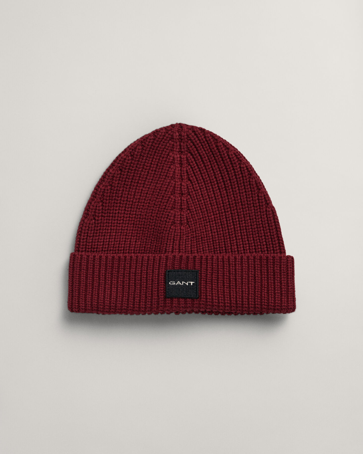 Katoenen ribgebreide beanie