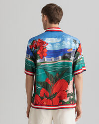 Regular Fit Scenery hemd met korte mouwen van zijde