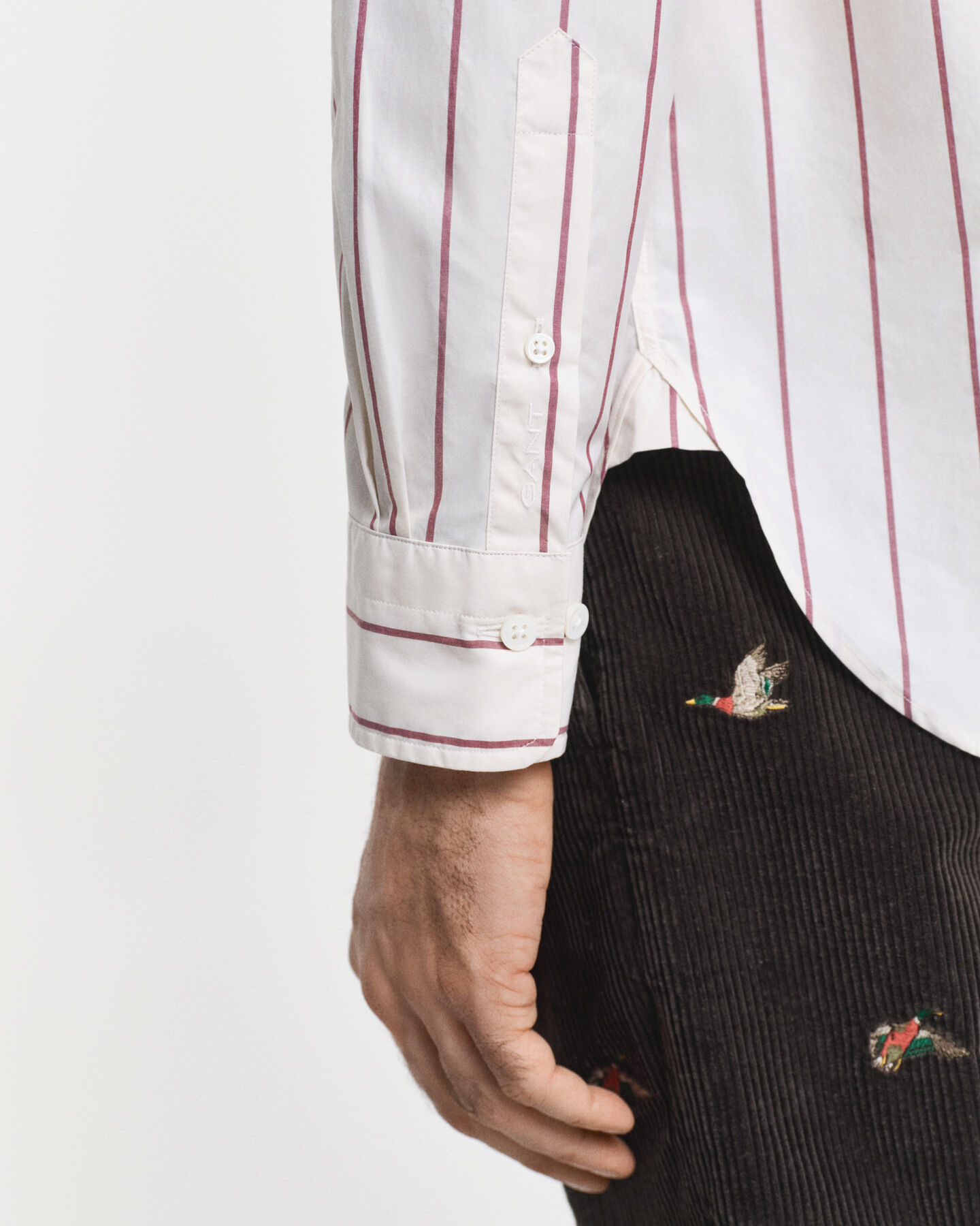 Chemise coupe décontractée à rayures Heritage Poplin