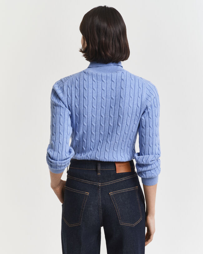 Kabelgebreide coltrui van stretchkatoen