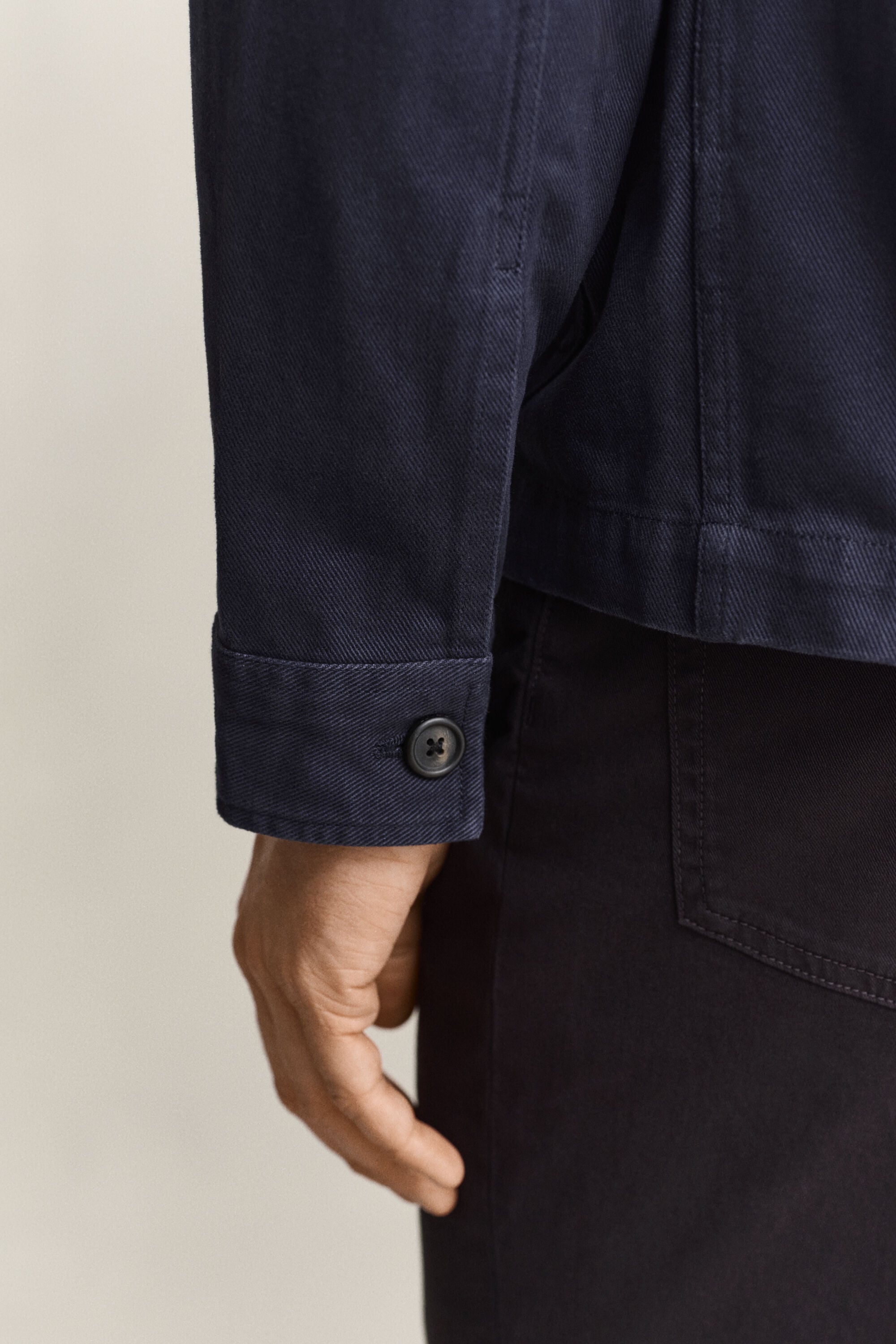 Overshirt van geborstelde keper