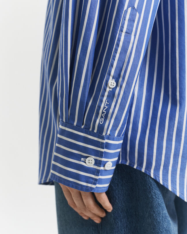 Oversized gestreept hemd van poplin