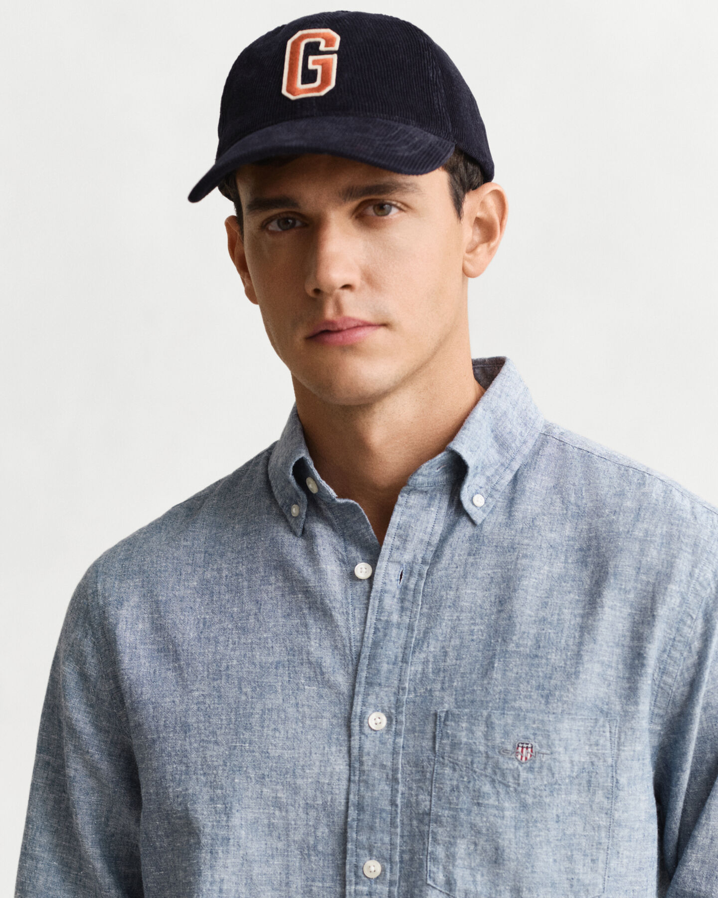 Chemise coupe regular en coton et lin