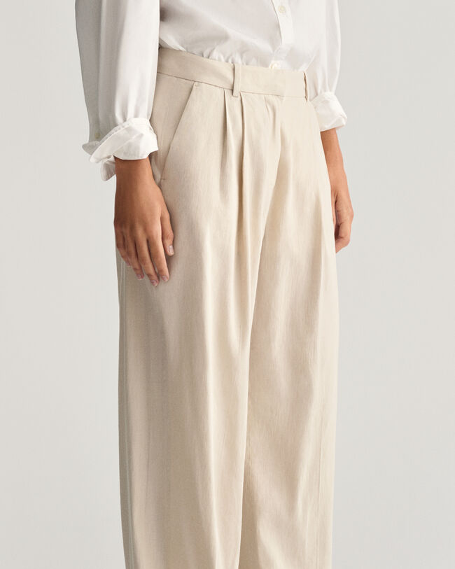 Relaxed Fit getailleerde broek van stretchlinnen