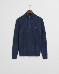 Pull à demi-zip en maille de coton torsadée