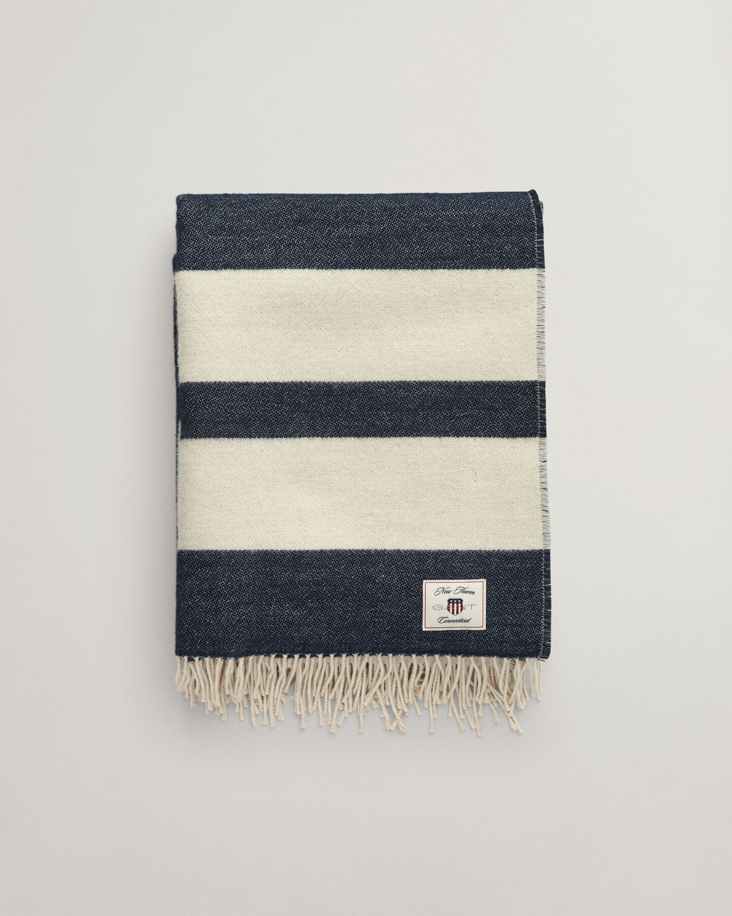 Jeté de lit en laine rayée