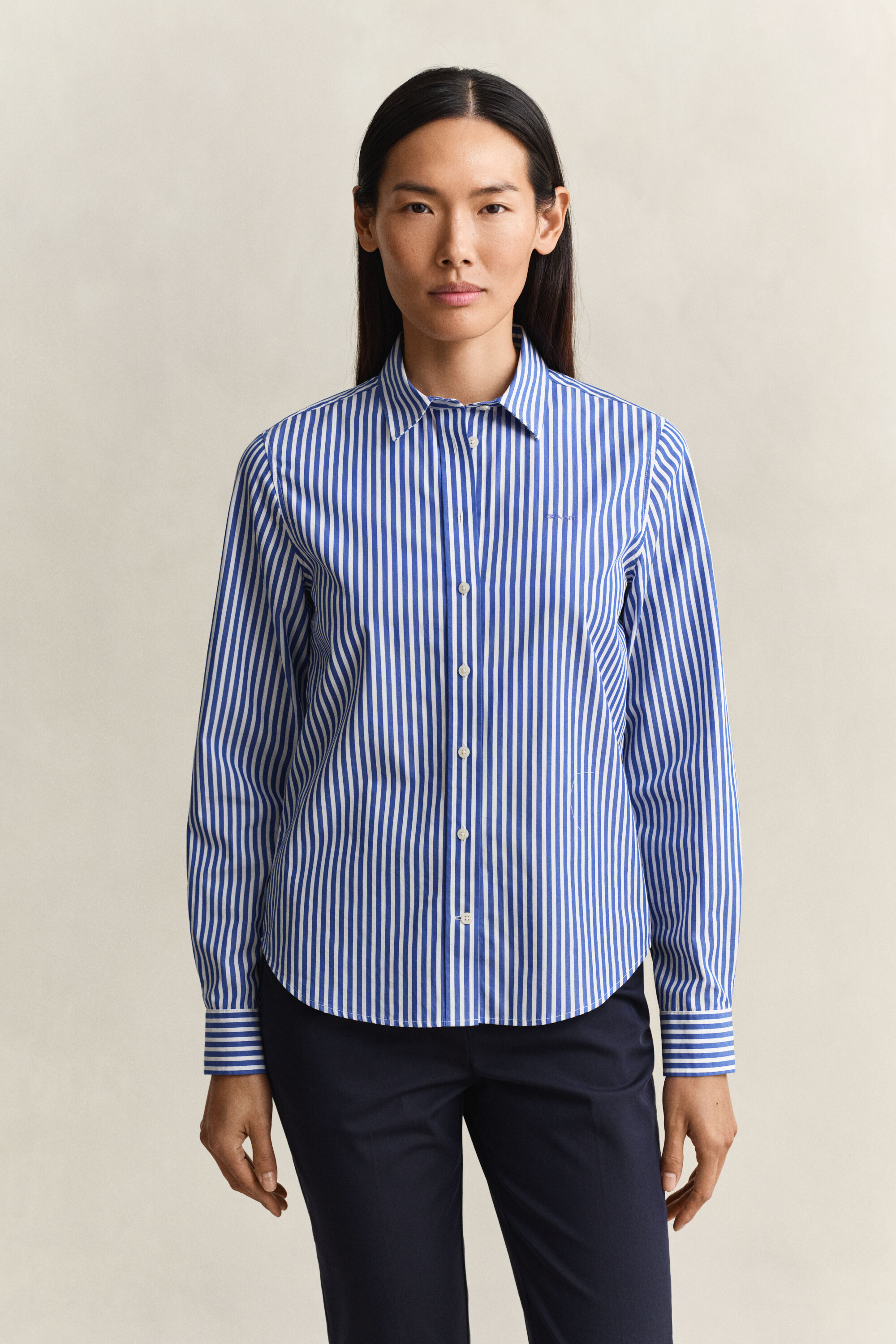 Regular Fit Classic gestreept overhemd van poplin