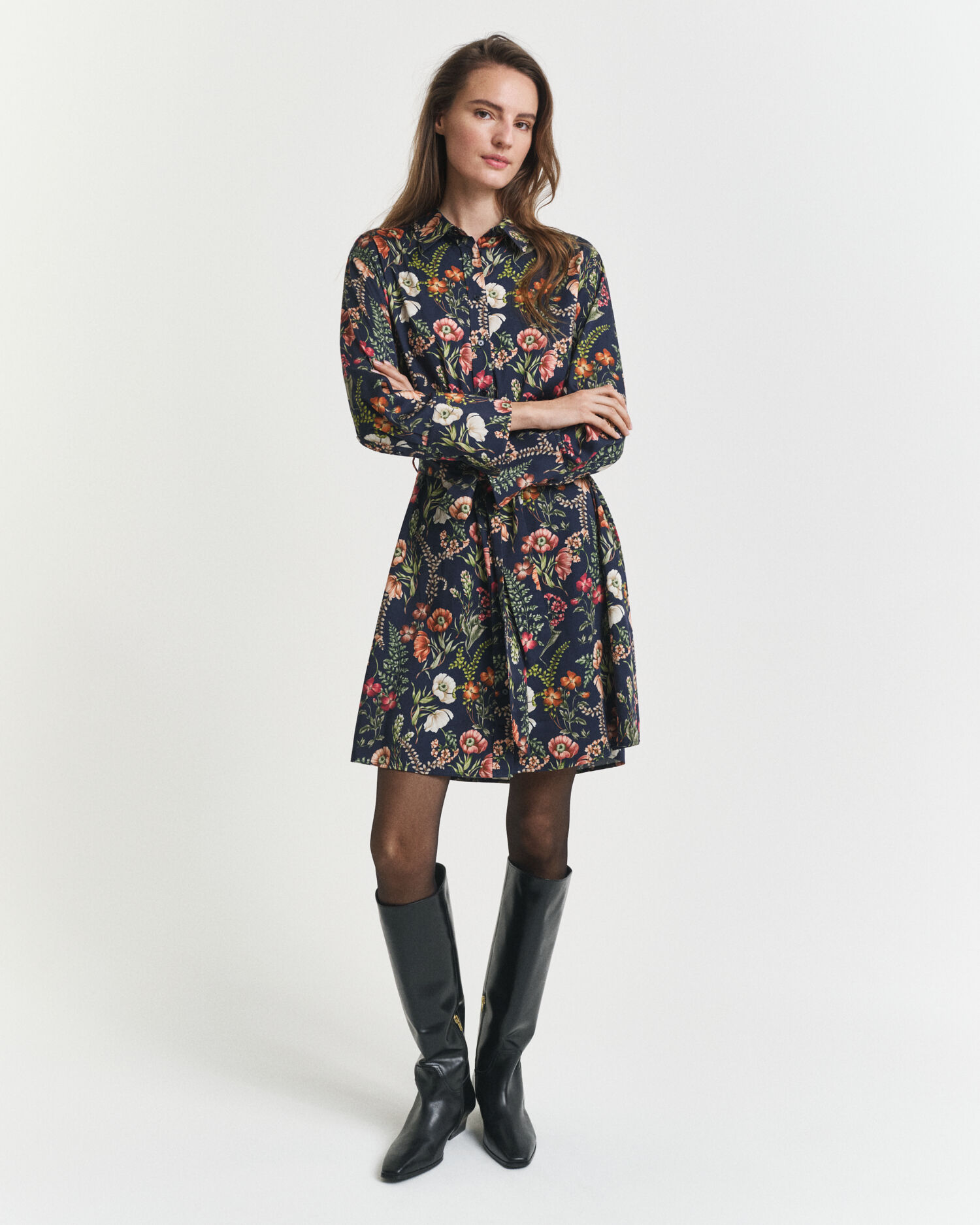 Hemdjurk met bloemenprint van viscose