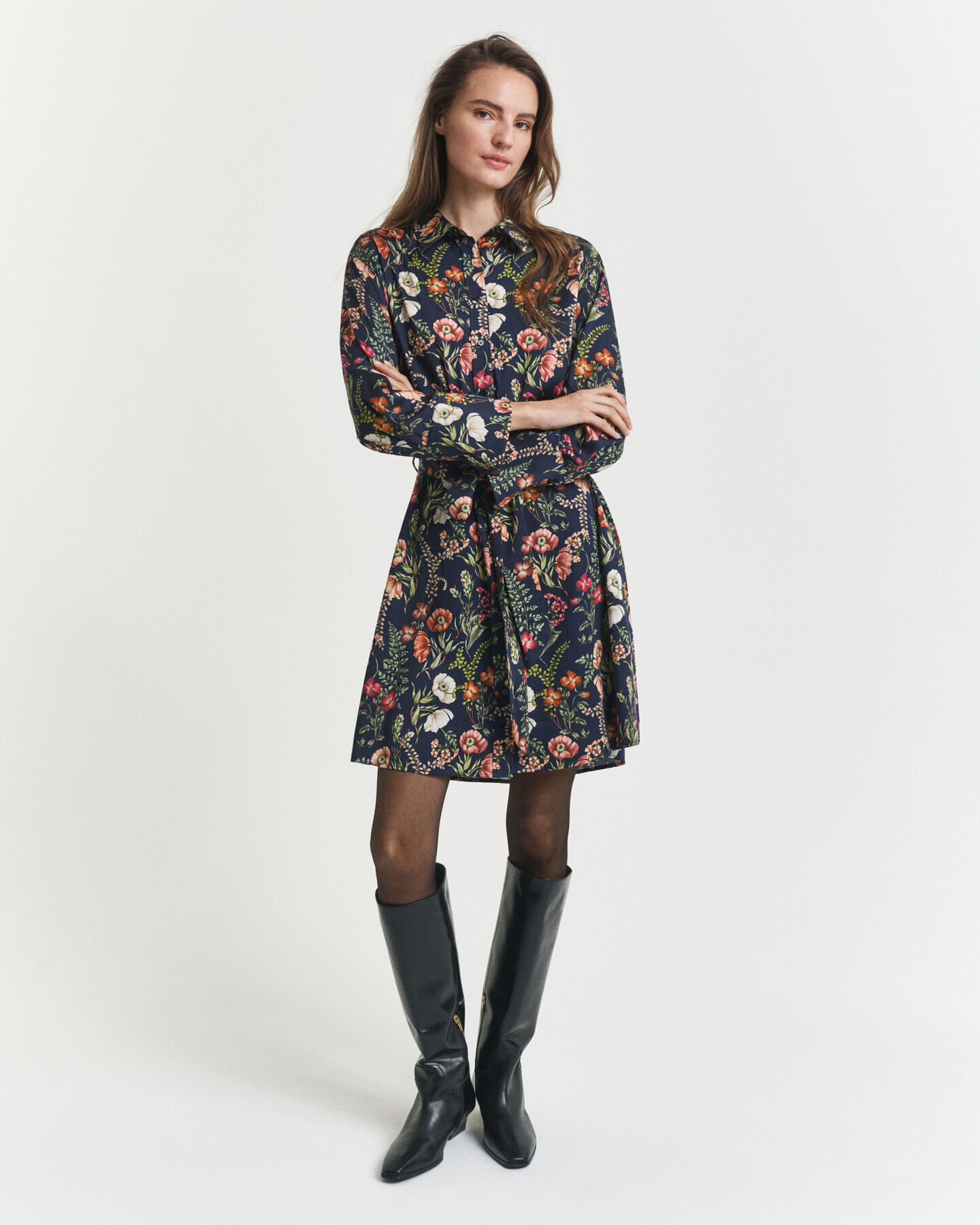 Hemdjurk met bloemenprint van viscose