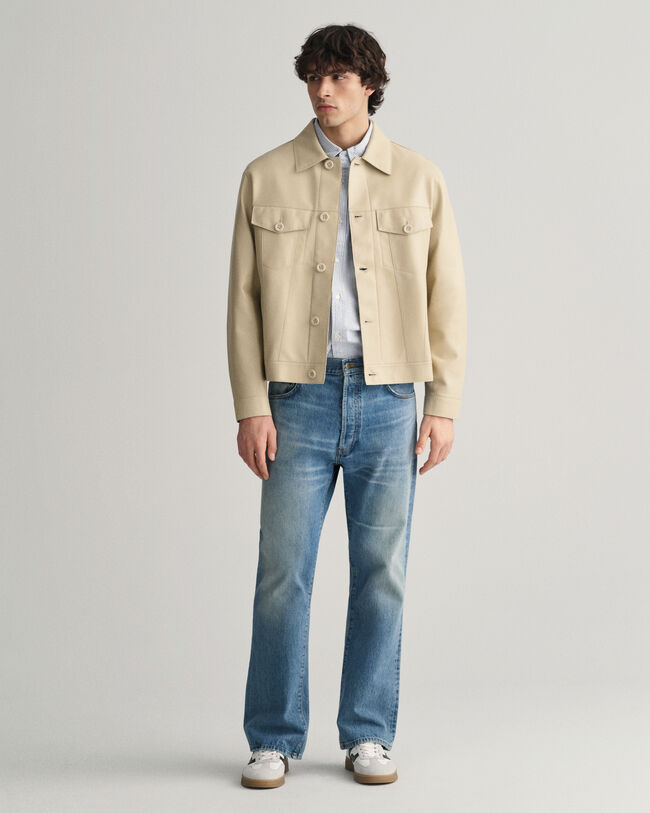 Veste trucker en cuir