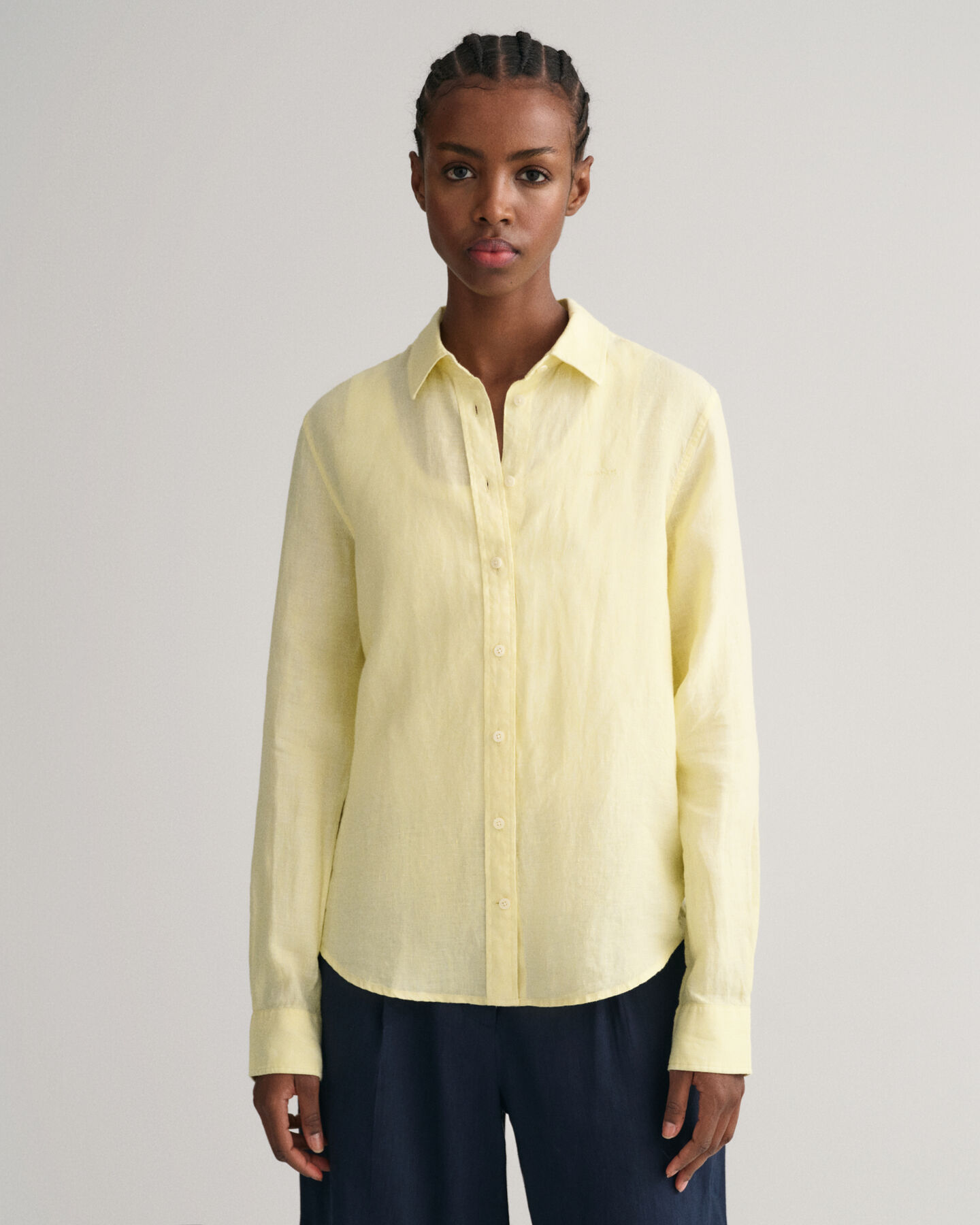 Regular Fit chambray hemd van linnen