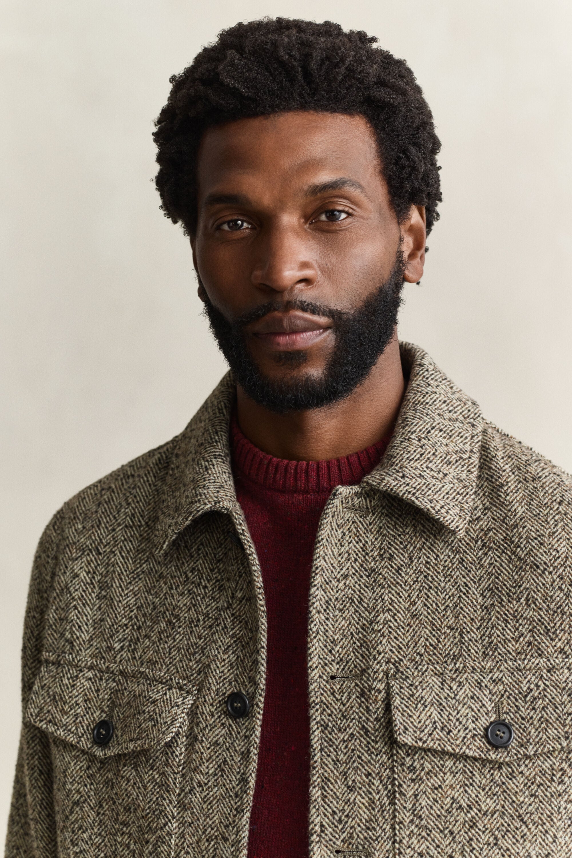 Overshirt met visgraatmotief