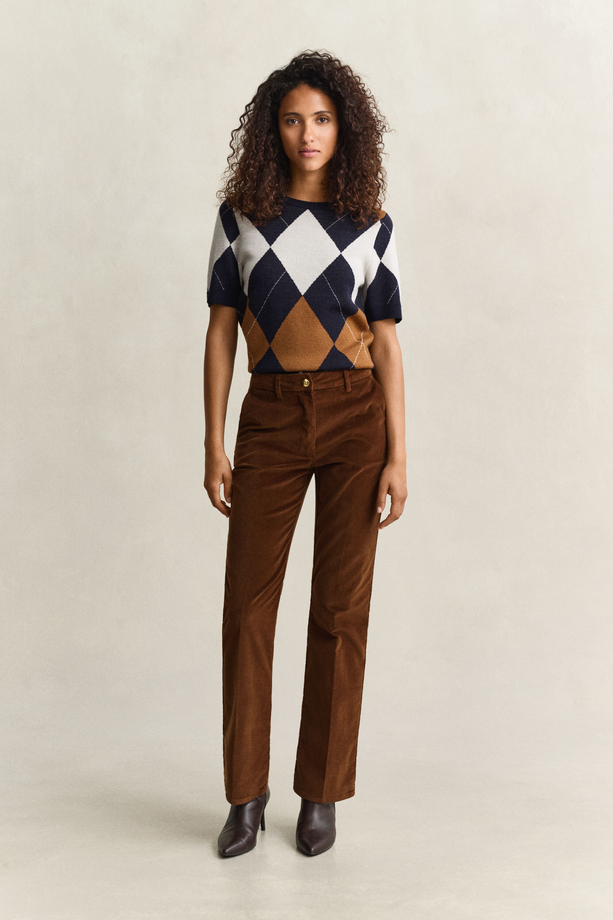 Pantalon évasé en velours