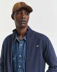 Cardigan zippé en laine d'agneau ultra-fine