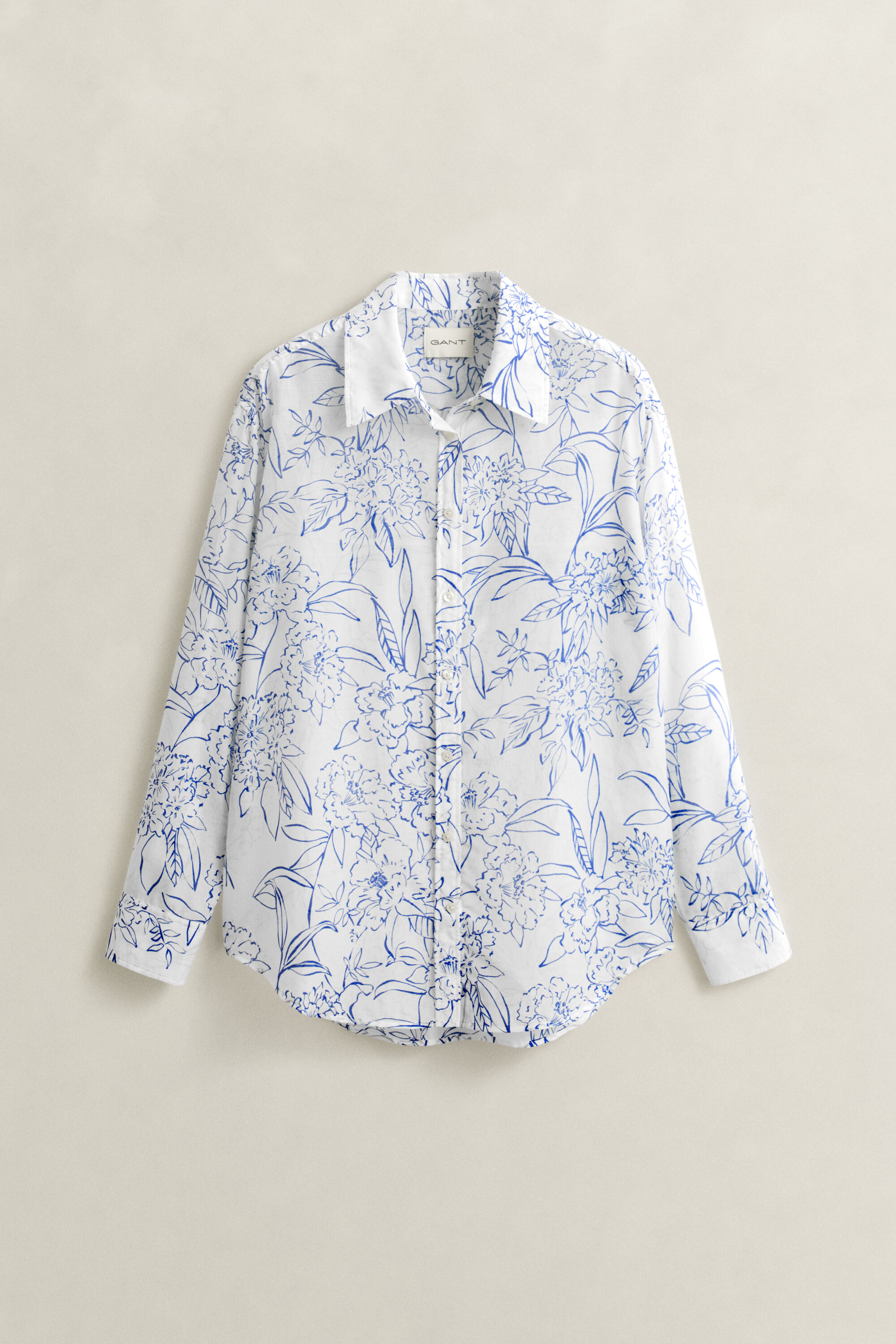 Chemise en coton et soie à fleurs