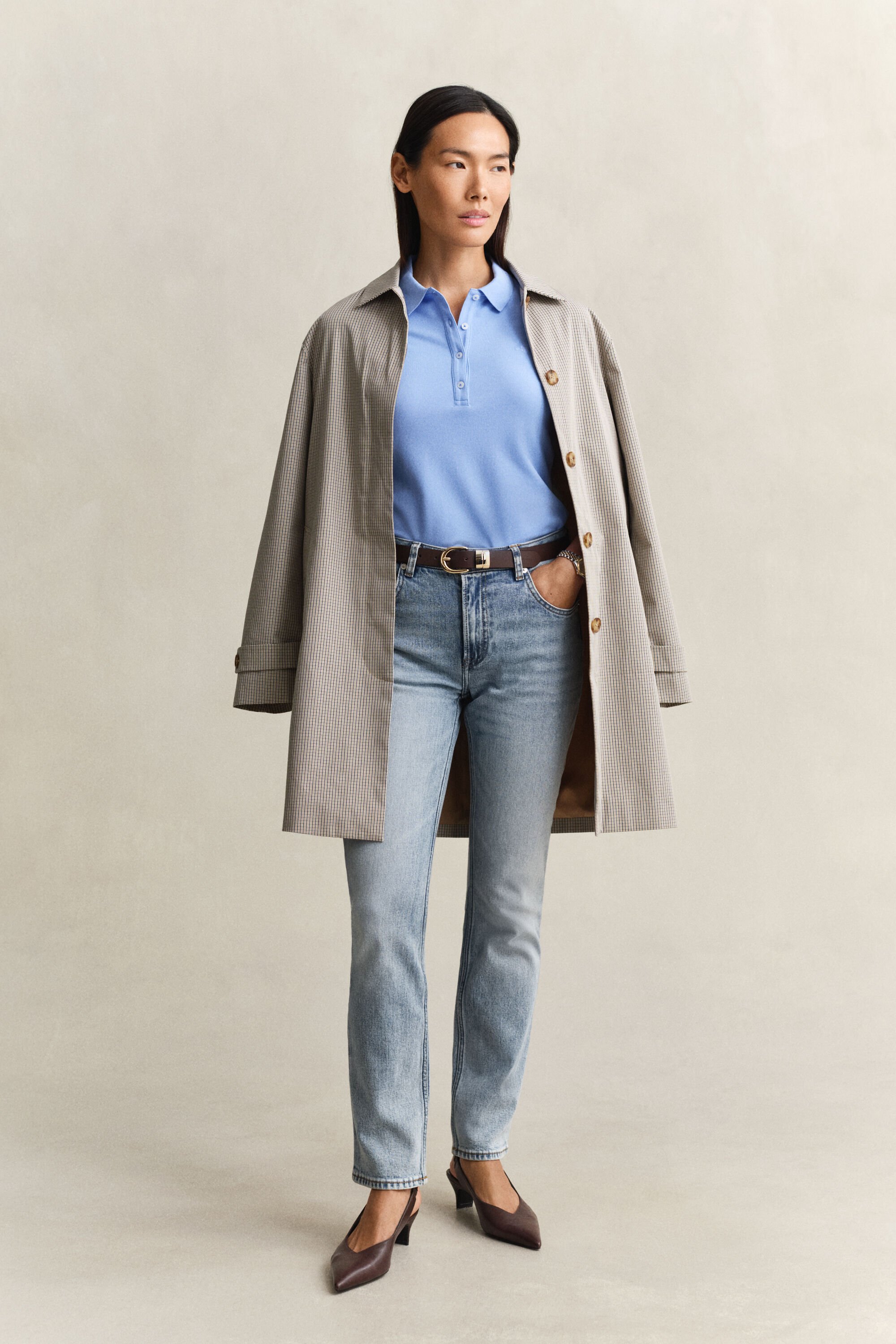 Slim Fit Shield piqué poloshirt