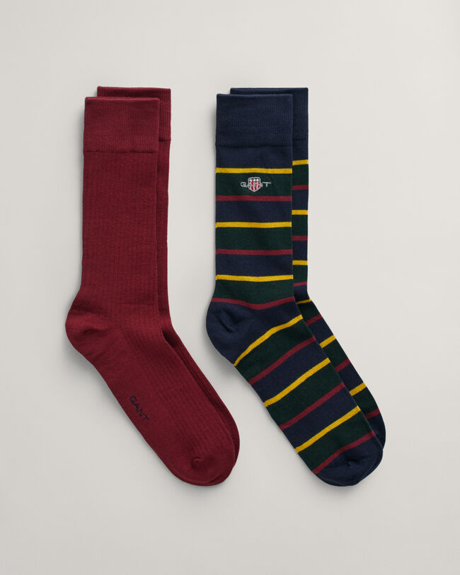 Coffret cadeau de 2&nbsp;paires de chaussettes &agrave; rayures